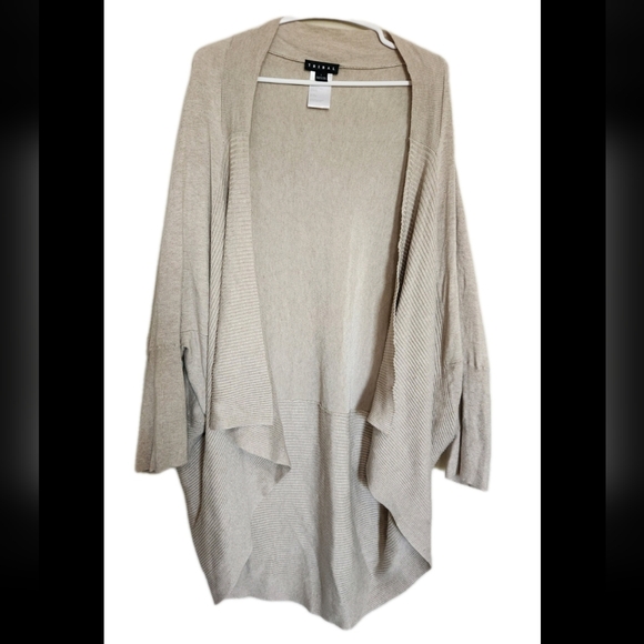 Tribal Knit Ribbed Open Front Short Sleeve Cardigan Size Large - Picture 1 of 6